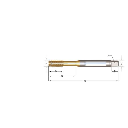 Dormer - M Machineroltap HSS-E PM TiN gecoat met koelkanaal, vorm C | E289-M8