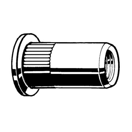 Blindklinkmoer open, cilinderkop, ronde gekartelde schacht Aluminium 5 OCH 55 - 69315.050055