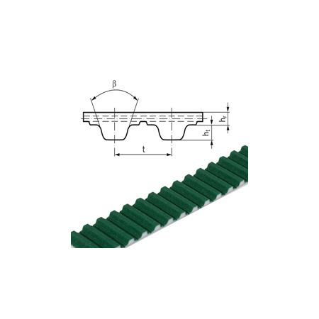 Madler - Polyurethane timing belt T5 width 50mm 50T5 open length PAZ = Polyamide fabric on tooth side - 16288001