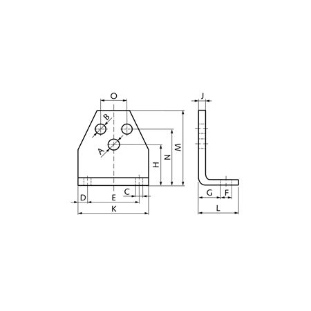 Madler - support bracket for tensioner size 4 bore A=20.5mm - 14080402
