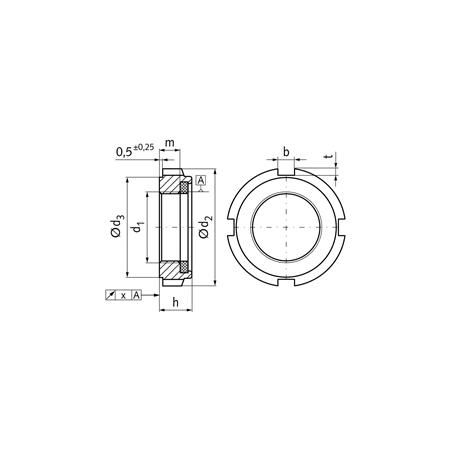 Madler - Locknut GUK 0 M10 x 0,75 stainless steel 1.4301 (AISI304) with polyamid insert - 65299401