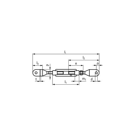 Madler - Turnbuckle DIN 1480 with 2 plane ends and hexagon nut on right thread thread M16 material S235 galvanized - 65388416