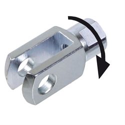 Clevises DIN 71752, Zinc-Plated, with Rotating Shaft