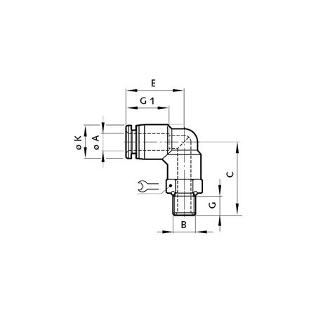 Madler - Swivel elbow adaptor tube outer diameter 8mm, thread G1/4 - 86650814