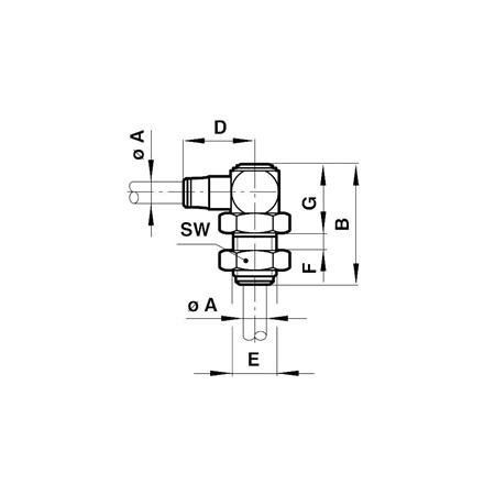 Madler - Swivel elbow bulkhead connector tube outer diameter 6mm - 86220600