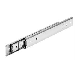 Telescopic Slides DS 3031, width 19.1mm, to 80 kg, over extension, Stainless