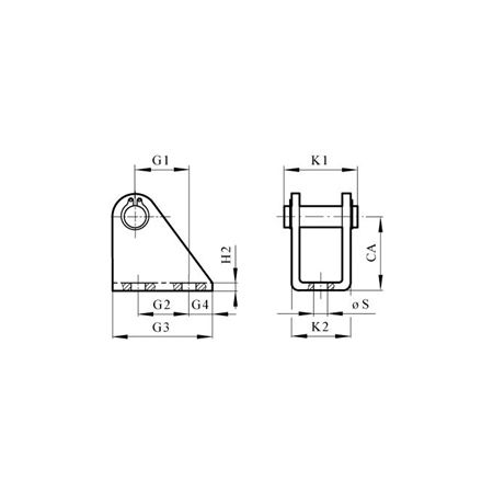 Madler - Rear hinge mounting with snap ring for cylinder diameter 20/25mm - 81002320