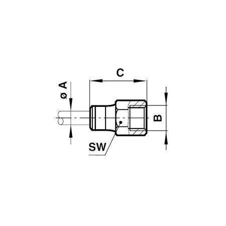 Madler - Straight screw-on connector thread G1/8 tube outer diameter 4mm - 86030418