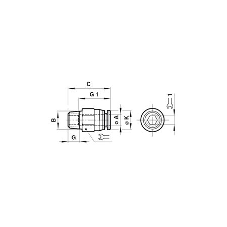 Madler - Straight adaptor tube outer diameter 4mm, thread R1/8 - 86620418