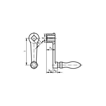 Madler - Cranked handle DIN 469 Tg with fixed ball handle length 200mm type 1 - 66902000