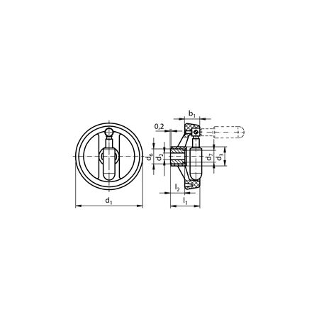 Madler - Retractable handwheel 5223 material plastic version B/G diameter 125 mm - 67551200