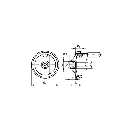 Madler - Spoked handwheel 522 made of plastic with revolving cylindrical handle diameter 200mm - 67572000