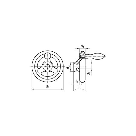 Madler - Spoked handwheel DIN 950 stainless steel 1.4401 version B/G with handle diameter 200mm - 67099820