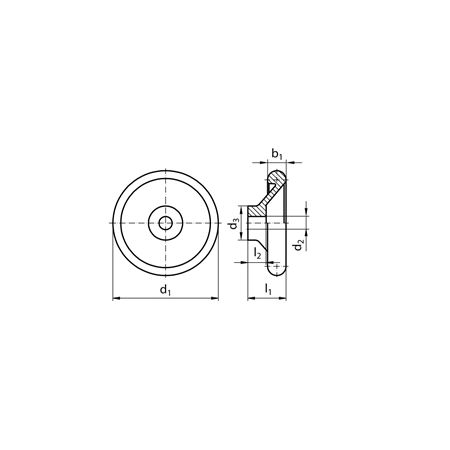 Madler - Solid-Disk handwheel similar to DIN 950 made of aluminium diameter 225mm - 67032200