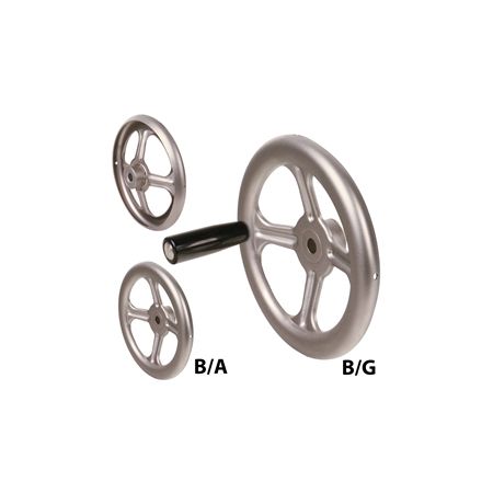 Madler - Spoked handwheel stainless steel 1.4404 (AISI 316L) version B/G with cylindrical handle diameter 400mm - 67099440
