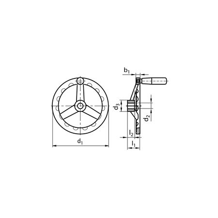 Madler - Spoked handwheel stainless steel 1.4308 solid version B/G with handle diameter 100mm - 67099610
