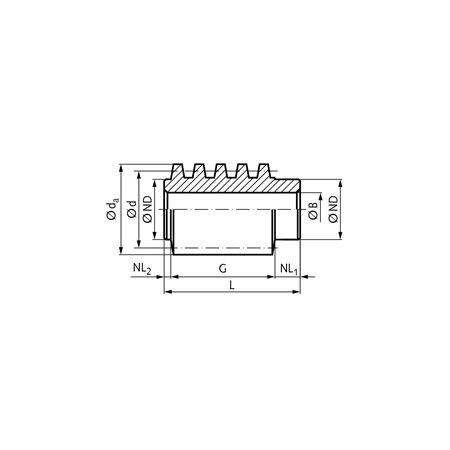 Madler - Hollow worm made of steel C45 module 4 double-thread right hand - 31050000