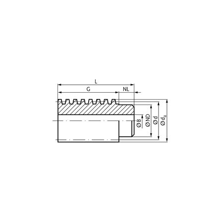 Madler - Hollow worm made of steel 11SMnPb30 module 1.5 double-thread right hand - 30120000