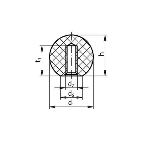 Madler - Ball knob DIN 319 version C made from steel ball diameter 50mm thread M12 - 66445000