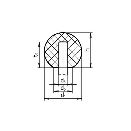 Madler - Ball knob DIN 319 press on type ø25 for shaft diameter 8mm - 66432508