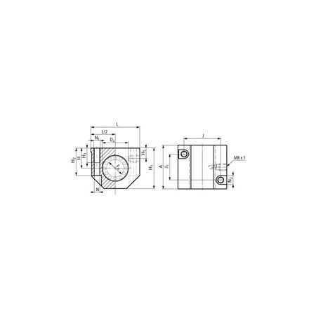Madler - Linear bearing unit KG-3 ISO series 3 Economy-Line with self-aligning linear ball bearing with seals for shaft Ø 20mm - 64672002