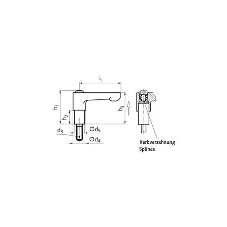 Madler - Adjustable clamping lever type K lever length 30 mm shaft length 12 mm external thread M4 x 12mm - 66578412