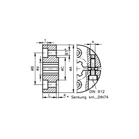 Madler - Clamp collar for splined hub DIN 14 KN 28x34 diameter 78mm steel C45Pb - 64860900