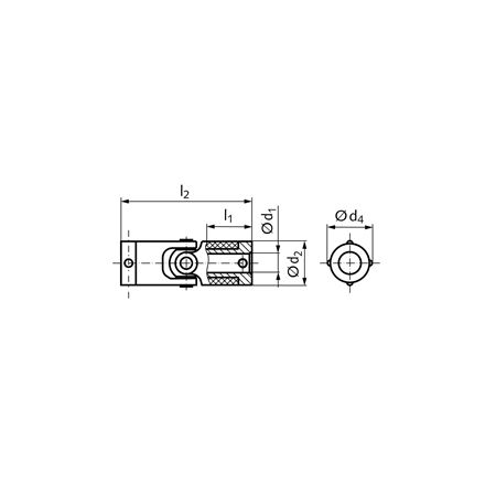 Madler - Cardan joint UKM both sides bore 6mm ends with metal cap - 63024300