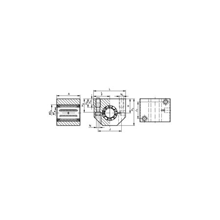 Madler - Linear bearing unit KG-3 ISO series 3 with closed linear ball bearing with angular compensation with double rubber seal for shaft Ø 50mm - 64675000