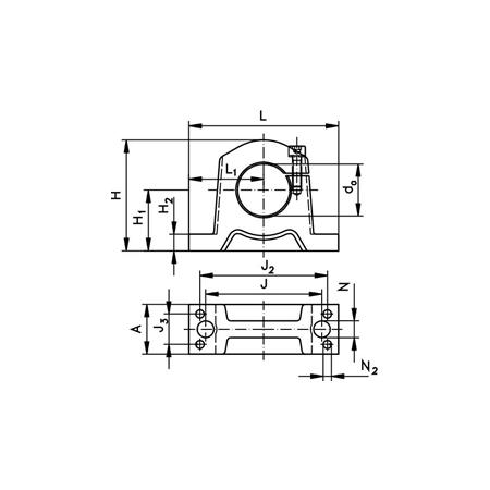 Madler - Precision shaft block GW ISO series 3 for shaft diameter 50mm - 64645000