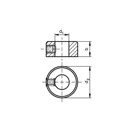Madler - Shaft collar DIN703 bore 65mm 1.4305 set screw A2 inner hexagon - 62399265
