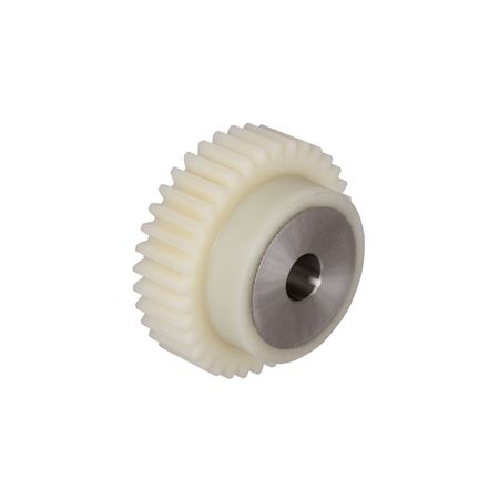 Madler - Spur gear made of plastic PA12G natural white with stainless steel core 1.4305 module 2 36 teeth tooth width 20mm outside diameter 76mm - 23195036
