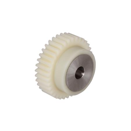 Madler - Spur gear made of plastic PA12G natural white with steel core module 2.5 36 teeth tooth width 25mm outside diameter 95mm - 23255036