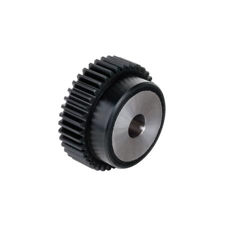 Madler - Spur gear made of plastic PA12G black with steel core module 2 36 teeth tooth width 20mm outside diameter 76mm - 23155236