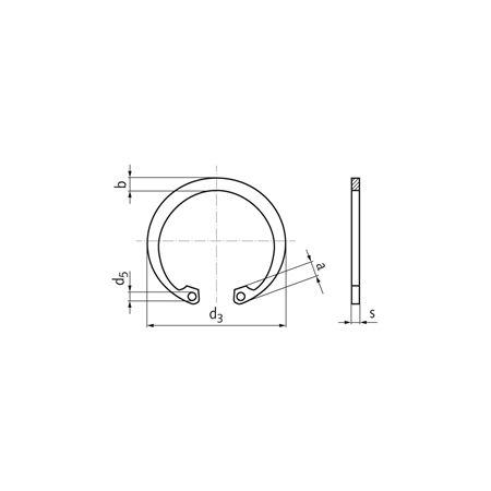 Madler - Retaining ring DIN 472 21mm stainless steel 1.4122 Attention: Reduced elasticity and modified mechanical properties compared to spring steel! - 61799621