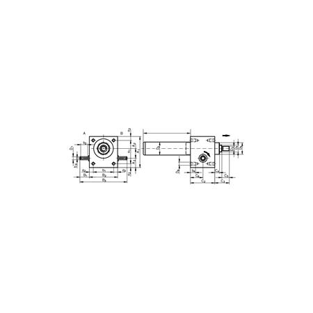 Madler - Worm gear screw jack NP/I size 4 type B basic gearbox without spindle for spindle Tr.40x7 - 47501400