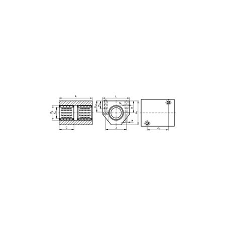 Madler - Tandem linear-bearing unit KGT-1 ISO series 1 with double rubber seal for shaft diameter 16mm - 64640316