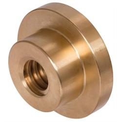 Flanged Trapezoidal Nut, double thread, right hand, red brass