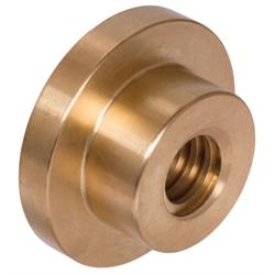 Flanged Trapezoidal Nut, single thread, left hand, red brass