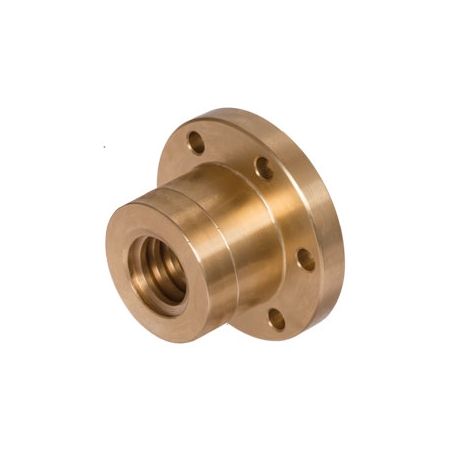 Madler - Ready-to install flange nut EFM long Tr.20x8 double thread right hand material red brass - 64577520