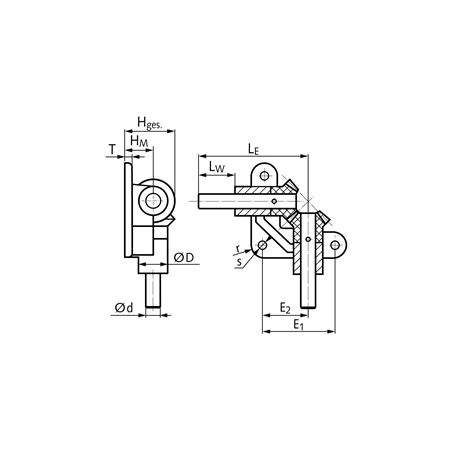 Madler - Angular drive with polyketone bevel gears module 2.5 16 teeth 1:1 stainless steel shafts Ø 12mm - 41035625