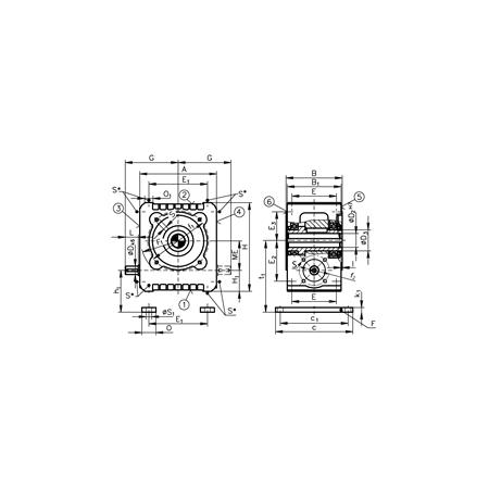 Madler - Worm gearbox ZM/I, type HL, size 40, i=72,0:1 - 42100312