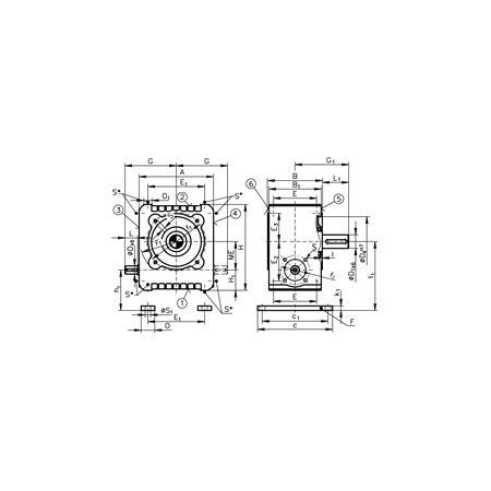 Madler - Worm gearbox ZM/I, type A, size 50, i=72,0:1 output flange side 5 - 42101124
