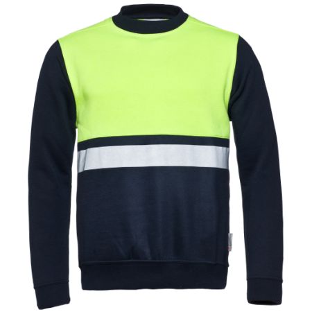 Santino Helsinki sweater fluo geel-marineblauw. Maat:  S |  2.56.367.03