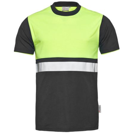 Santino Hannover T-shirt fluo geel-antraciet. Maat:  S |  2.60.058.03