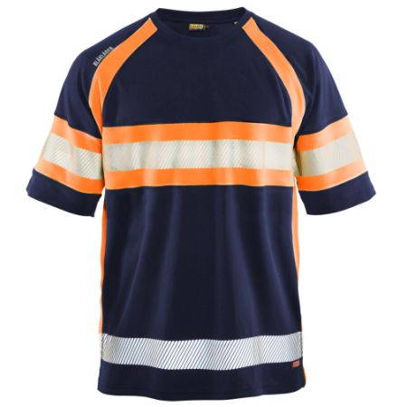 Blaklader 3337 T-shirt marineblauw-oranje. Maat:  4XL |  2.80.915.09