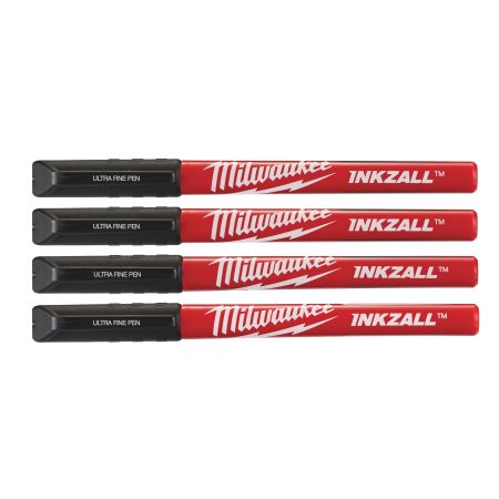 Milwaukee  INKZALL™ markers met fijne punt | Inkzall Fine Tip Black Pens - 4 pcs | 48223164