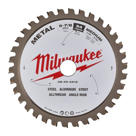 Milwaukee  Cirkelzaagbladen voor metaal | CSB P M 135 x 20 x 1.6 x 30 - 1pc | 48404070