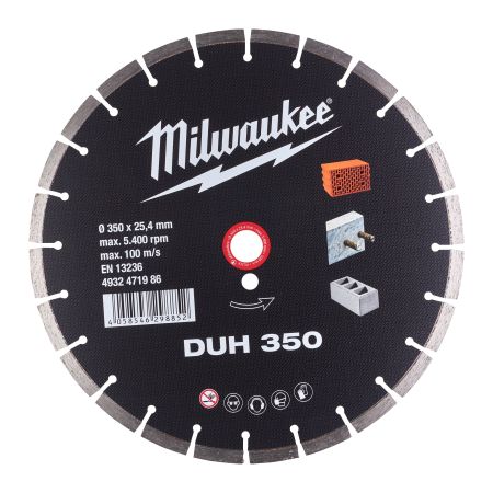 Milwaukee  Diamantdoorslijpschijven DUH | DUH 350 mm - 1 pc | 4932471986