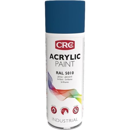 Kleurbeschermende lakspray ACRYLIC PAINT gentiaanblauw glänzend RAL 5010 400 ml 400 ml spuitbus CRC | IP.4000349214